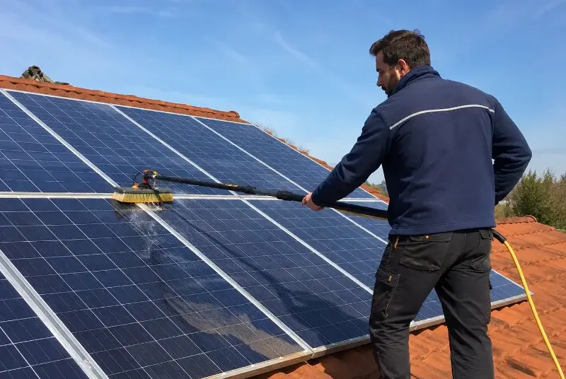Nettoyage et entretien de panneaux solaires à la Vallée